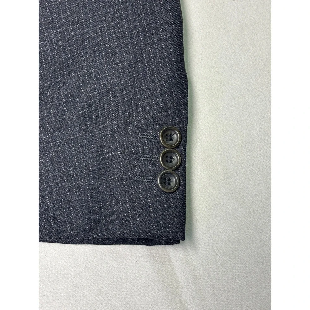 Canali Proposta Mens Charcoal Windowpane Wool Blazer Made in Italy Size 58 L - Picture 3 of 15